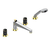 THG - Roman Tub Set With Diverter Spout And Handshower, 3/4'' Valves - Chrome Polished Gold Polished