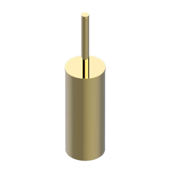 THG - Metal toilet brush holder with brush with cover floor mounted - Gold Polished