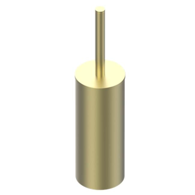 THG - Metal toilet brush holder with brush with cover floor mounted - Matt Brass Color PVD
