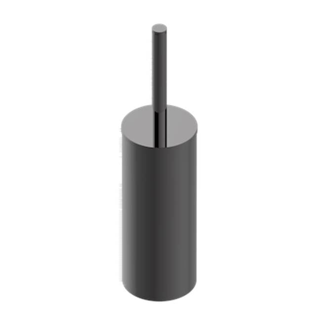 THG - Metal toilet brush holder with brush with cover floor mounted - Matt Graphite PVD