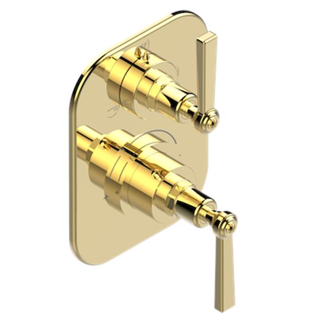 THG - Trim For Thg Thermostat With 2-way Diverter, Rough Part Supplied With Fixing Box Ref. 5 500ae/us - Gold Color PVD
