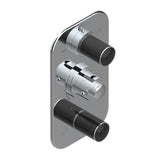 THG - Trim For Thg Thermostat 3 Functions, With One Off Function And 2 Outlets And One Single Off Function - Rough Part Supplied With Fixing Box - Umber PVD