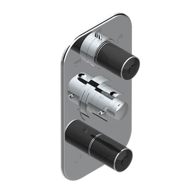 THG - Trim For Thg Thermostat 3 Functions, With One Off Function And 2 Outlets And One Single Off Function - Rough Part Supplied With Fixing Box - Umber PVD