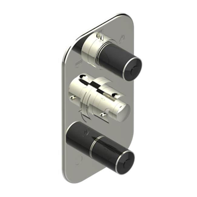 THG - Trim For Thg Thermostat 3 Functions, With One Off Function And 2 Outlets And One Single Off Function - Rough Part Supplied With Fixing Box - Nickel Polished