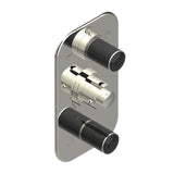 THG - Trim For Thg Thermostat 3 Functions, With One Off Function And 2 Outlets And One Single Off Function - Rough Part Supplied With Fixing Box - Nickel Polished