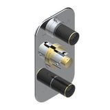 THG - Trim For Thg Thermostat 3 Functions, With One Off Function And 2 Outlets And One Single Off Function - Rough Part Supplied With Fixing Box - Chrome Polished Gold Polished