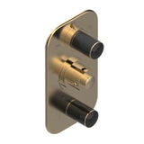THG - Trim For Thg Thermostat 3 Functions, With One Off Function And 2 Outlets And One Single Off Function - Rough Part Supplied With Fixing Box - Matt Umber PVD