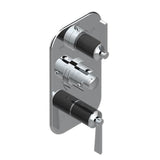 THG - Trim For Thg Thermostat 3 Functions, With One Off Function And 2 Outlets And One Single Off Function - Rough Part Supplied With Fixing Box - Umber PVD