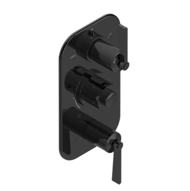 THG - Trim For Thg Thermostat 3 Functions, With One Off Function And 2 Outlets And One Single Off Function - Rough Part Supplied With Fixing Box - Brown Bronze Color PVD