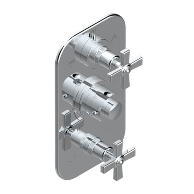 THG - Trim For Thg Thermostat 3 Functions, With One Off Function And 2 Outlets And One Single Off Function - Rough Part Supplied With Fixing Box - Matt Umber PVD