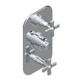THG - Trim For Thg Thermostat 3 Functions, With One Off Function And 2 Outlets And One Single Off Function - Rough Part Supplied With Fixing Box - Matt Umber PVD