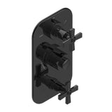 THG - Trim For Thg Thermostat 3 Functions, With One Off Function And 2 Outlets And One Single Off Function - Rough Part Supplied With Fixing Box - Brown Bronze Color PVD