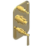 THG - Trim For Thg Thermostat 2 Volume Controls, Rough Part Supplied With Fixing Box Ref. 5 400ae/us - Gold Color PVD