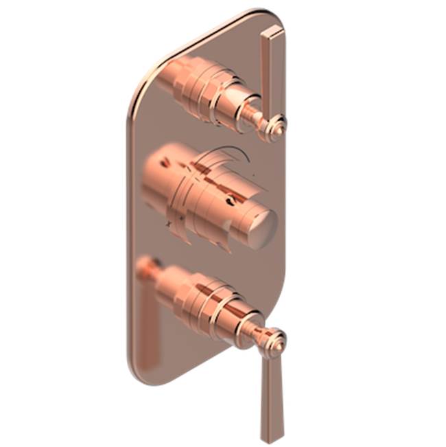 THG - Trim For Thg Thermostat 2 Volume Controls, Rough Part Supplied With Fixing Box Ref. 5 400ae/us - Blush PVD