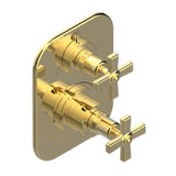 THG - Trim For Thg Thermostat With 2-way Diverter, Rough Part Supplied With Fixing Box Ref. 5 500ae/us - Gold Color PVD
