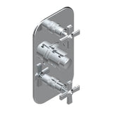 THG - Trim For Thg Thermostat 2 Volume Controls, Rough Part Supplied With Fixing Box Ref. 5 400ae/us - Umber PVD