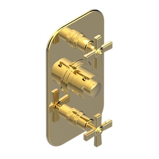 THG - Trim For Thg Thermostat 2 Volume Controls, Rough Part Supplied With Fixing Box Ref. 5 400ae/us - Gold Color PVD