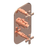 THG - Trim For Thg Thermostat 2 Volume Controls, Rough Part Supplied With Fixing Box Ref. 5 400ae/us - Blush PVD