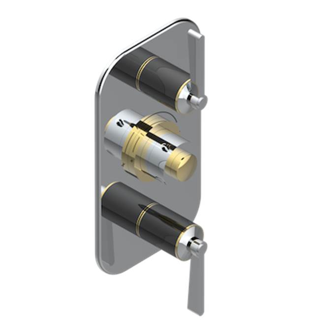 THG - Trim For Thg Thermostat 2 Volume Controls, Rough Part Supplied With Fixing Box Ref. 5 400ae/us - Chrome Polished Gold Polished