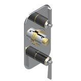 THG - Trim For Thg Thermostat 2 Volume Controls, Rough Part Supplied With Fixing Box Ref. 5 400ae/us - Chrome Polished Gold Polished