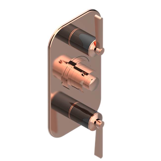 THG - Trim For Thg Thermostat 2 Volume Controls, Rough Part Supplied With Fixing Box Ref. 5 400ae/us - Blush PVD