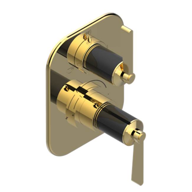 THG - Trim For Thg Thermostat With 2-way Diverter, Rough Part Supplied With Fixing Box Ref. 5 500ae/us - Gold Polished