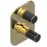 THG - Trim For Thg Thermostat With 2-way Diverter, Rough Part Supplied With Fixing Box Ref. 5 500ae/us - Gold Color PVD