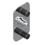 THG - Trim For Thg Thermostat 2 Volume Controls, Rough Part Supplied With Fixing Box Ref. 5 400ae/us - Matt Chrome American Satin