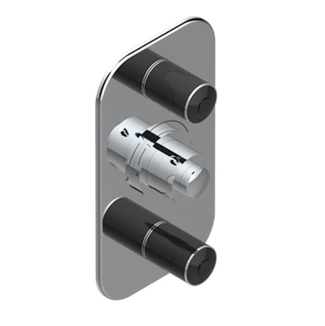 THG - Trim For Thg Thermostat 2 Volume Controls, Rough Part Supplied With Fixing Box Ref. 5 400ae/us - Matt Chrome American Satin