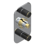 THG - Trim For Thg Thermostat 2 Volume Controls, Rough Part Supplied With Fixing Box Ref. 5 400ae/us - Chrome Polished Gold Polished