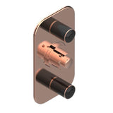 THG - Trim For Thg Thermostat 2 Volume Controls, Rough Part Supplied With Fixing Box Ref. 5 400ae/us - Blush PVD