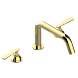 THG - Roman Tub Set, Low Spout With 3/4'' Valves - Gold Color PVD