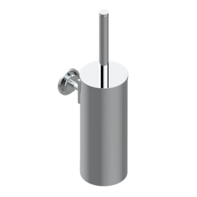 Metal toilet brush holder with brush with cover wall mounted