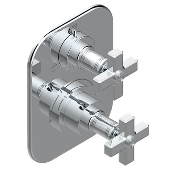 Trim for thermostatic mixer with stop valve and 3 way diverter, rough part supplied with fixing box ref.5 600AE/US