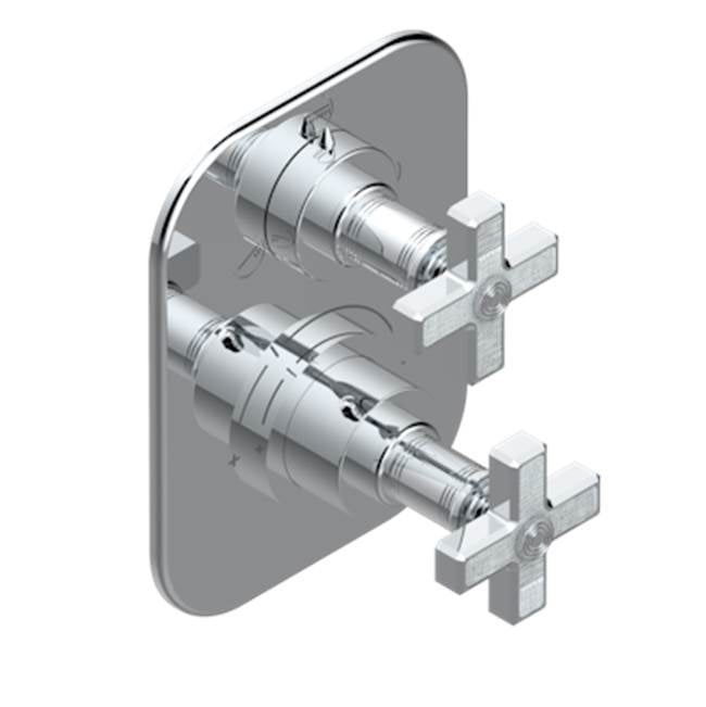 Trim for thermostatic mixer with stop valve and 3 way diverter, rough part supplied with fixing box ref.5 600AE/US