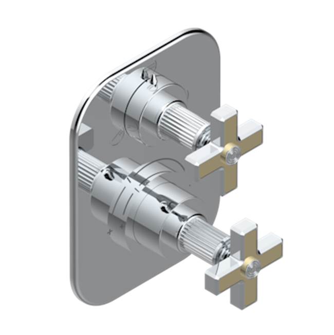 Trim for thermostatic mixer with stop valve and 3 way diverter, rough part supplied with fixing box ref.5 600AE/US
