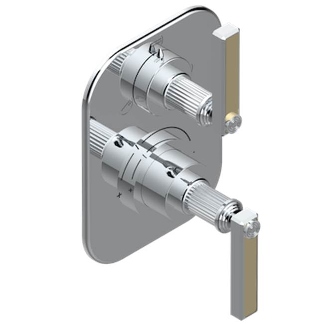 Trim for thermostatic mixer with stop valve and 3 way diverter, rough part supplied with fixing box ref.5 600AE/US