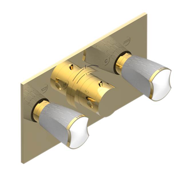 THG - Trim For Thg Thermostat With 2 Valves Ref. 5 401ahm/us Rough Part Supplied With Fixing Box, Item To Be Installed Horizontal - Gold Color PVD