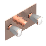 THG - Trim For Thg Thermostat With 2 Valves Ref. 5 401ahm/us Rough Part Supplied With Fixing Box, Item To Be Installed Horizontal - Blush PVD