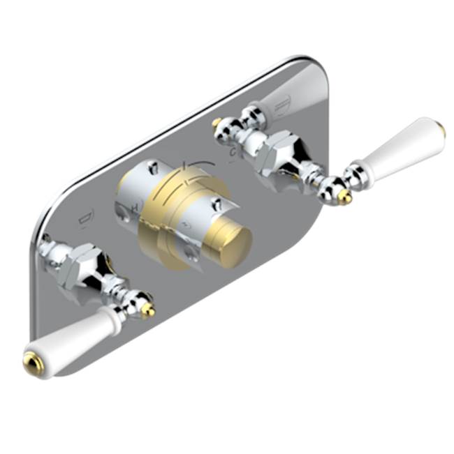 THG - Trim For Thg Thermostat With 2 Valves Ref. 5 401ahm/us Rough Part Supplied With Fixing Box, Item To Be Installed Horizontal - Chrome Polished Gold Polished