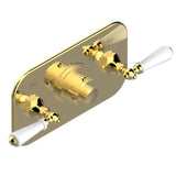 THG - Trim For Thg Thermostat With 2 Valves Ref. 5 401ahm/us Rough Part Supplied With Fixing Box, Item To Be Installed Horizontal - Gold Color PVD