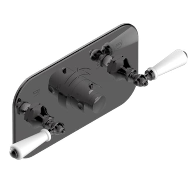 THG - Trim For Thg Thermostat With 2 Valves Ref. 5 401ahm/us Rough Part Supplied With Fixing Box, Item To Be Installed Horizontal - Matt Graphite PVD