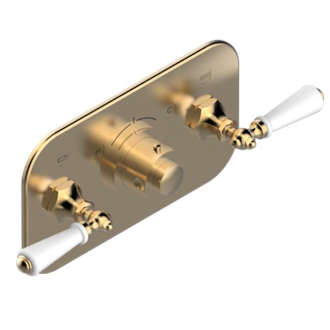 THG - Trim For Thg Thermostat With 2 Valves Ref. 5 401ahm/us Rough Part Supplied With Fixing Box, Item To Be Installed Horizontal - Matt Umber PVD