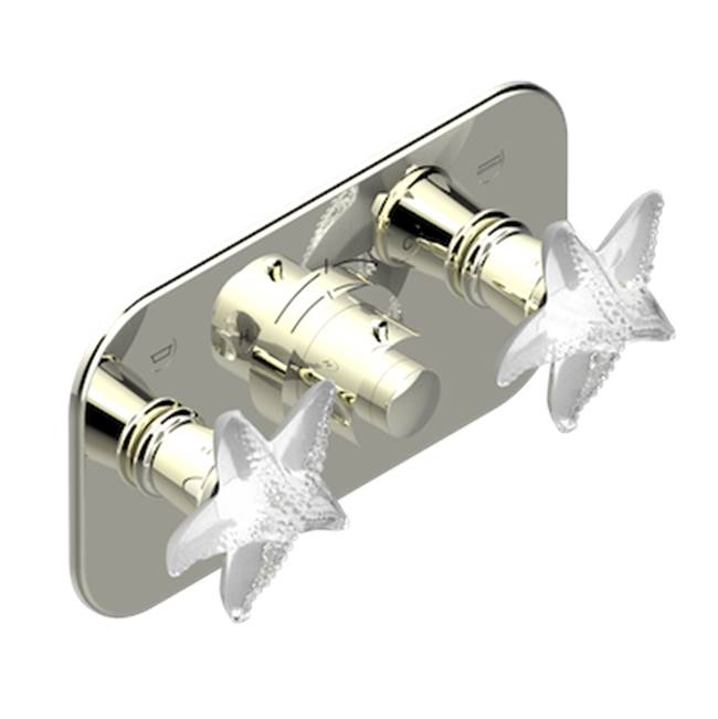 THG - Trim For Thg Thermostat With 2 Valves Ref. 5 401ahm/us Rough Part Supplied With Fixing Box, Item To Be Installed Horizontal - Nickel Polished