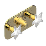 THG - Trim For Thg Thermostat With 2 Valves Ref. 5 401ahm/us Rough Part Supplied With Fixing Box, Item To Be Installed Horizontal - Gold Polished