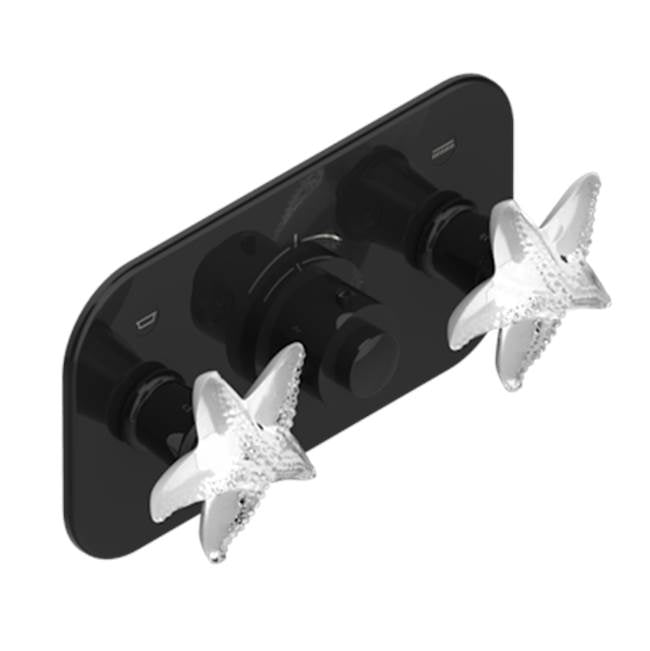 THG - Trim For Thg Thermostat With 2 Valves Ref. 5 401ahm/us Rough Part Supplied With Fixing Box, Item To Be Installed Horizontal - Brown Bronze Color PVD