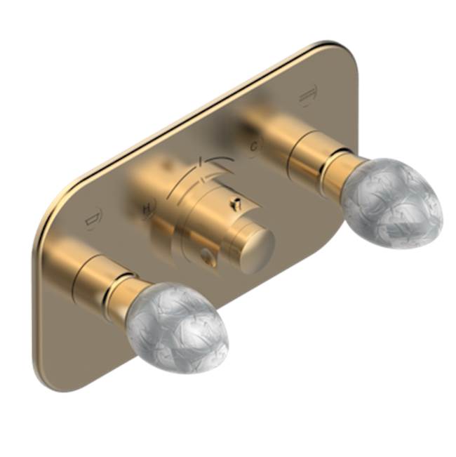THG - Trim For Thg Thermostat With 2 Valves Ref. 5 401ahm/us Rough Part Supplied With Fixing Box, Item To Be Installed Horizontal - Matt Umber PVD