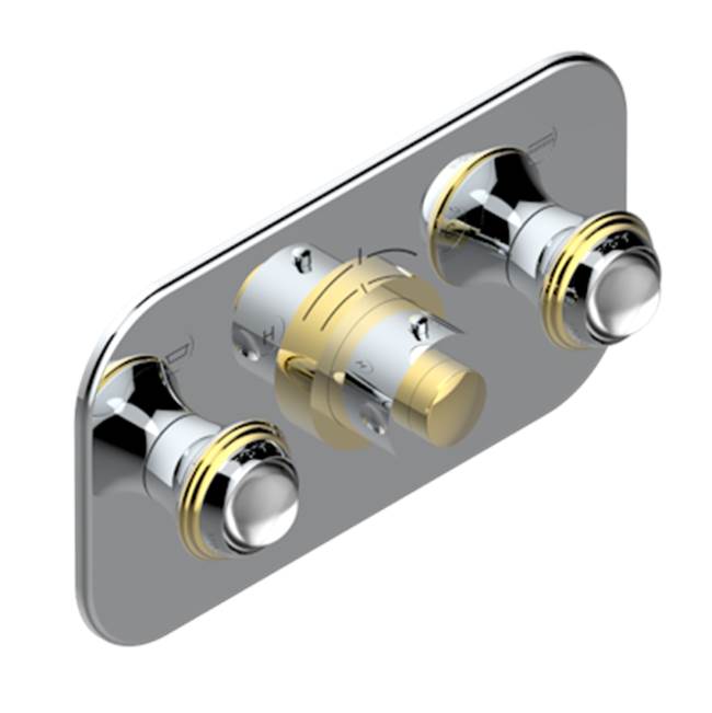 THG - Trim For Thg Thermostat With 2 Valves Ref. 5 401ahm/us Rough Part Supplied With Fixing Box, Item To Be Installed Horizontal - Chrome Polished Gold Polished