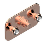 THG - Trim For Thg Thermostat With 2 Valves Ref. 5 401ahm/us Rough Part Supplied With Fixing Box, Item To Be Installed Horizontal - Blush PVD