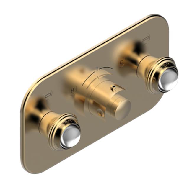 THG - Trim For Thg Thermostat With 2 Valves Ref. 5 401ahm/us Rough Part Supplied With Fixing Box, Item To Be Installed Horizontal - Matt Umber PVD